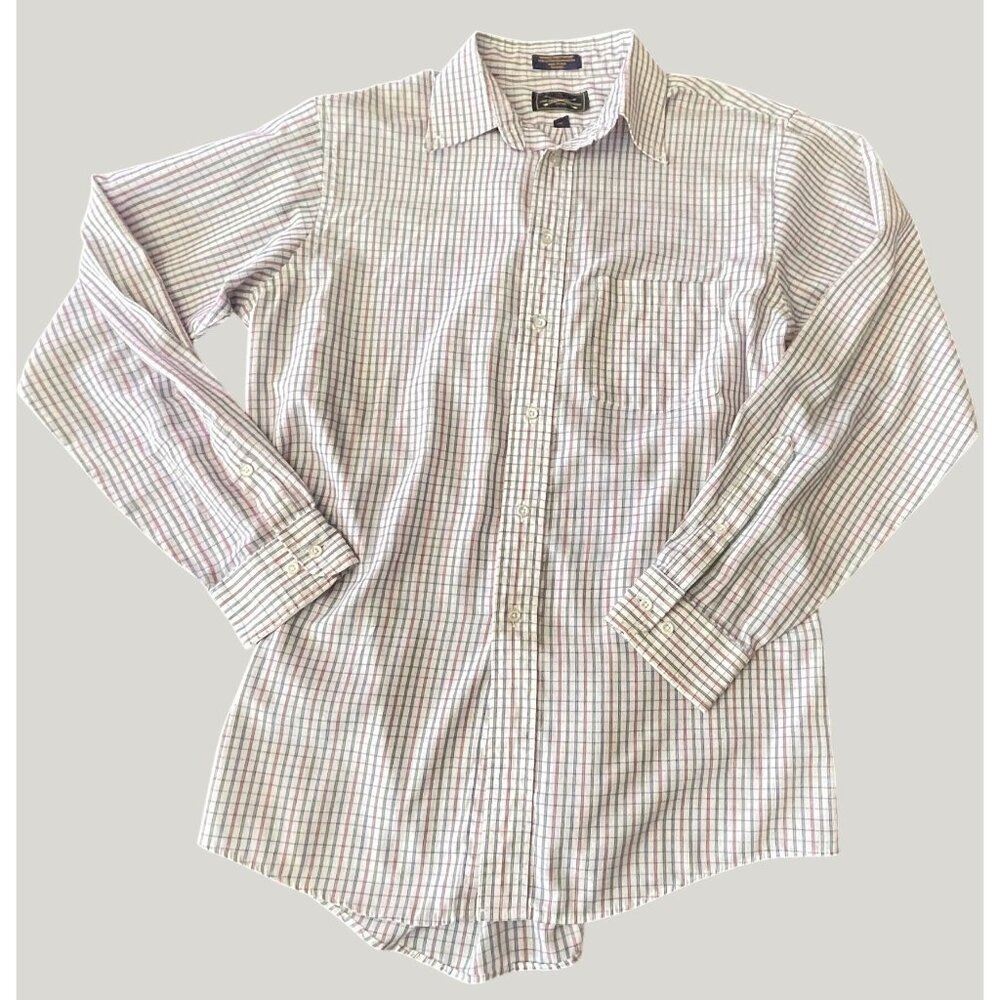 Arrow Mens Button Up Plaid Shirt Size 16 34/35 Cotton / Polyester Wrinkle-Free - Picture 7 of 8